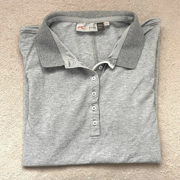 KJUS Women’s Gray Sanna Golf Polo Lightweight-UV Protection-Grey-Size L - Picture 1 of 6